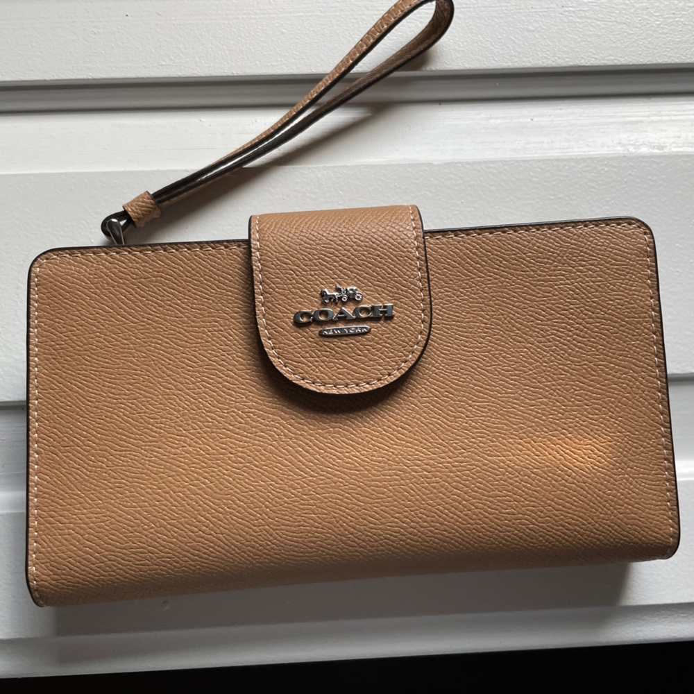 Coach Phone Wallet - Tan